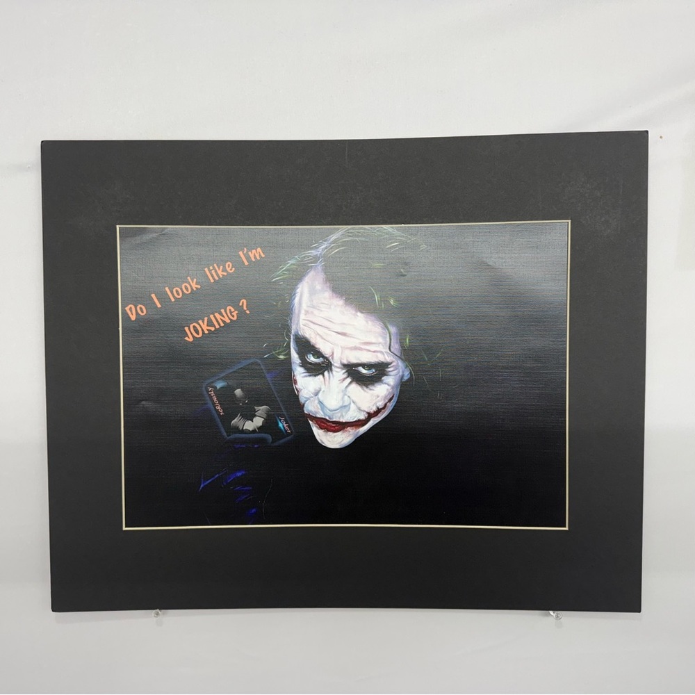 Heath Ledger Joker 16x20 Matted Lithograph Batman Marvel Series Ready For Frame